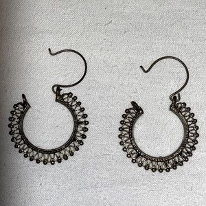 Silver Hoop Earrings From India Vintage Look